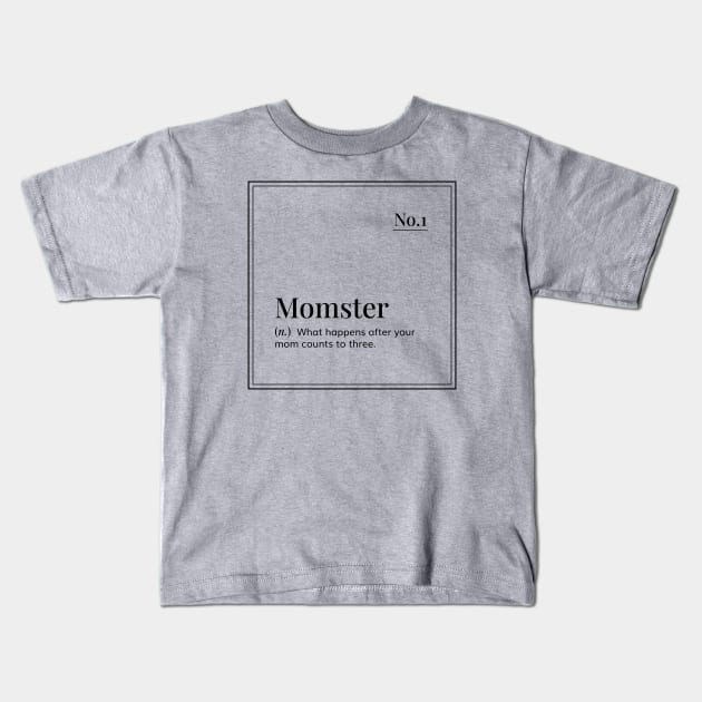 Funny definition art - Momster - grey Kids T-Shirt by ArtByMe